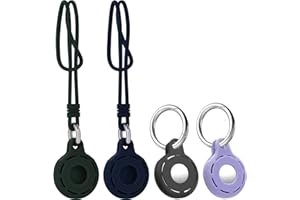 4 Piezas de Funda para Apple AirTags, NEKOSUKI Llavero Airtag Protectora de Silicona Gruesa para Airtag, Localizador Llaves AirTag Portátil para Mochilas y Mascotas, Anti Arañazos, Señal Fuerte