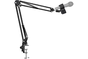 Ramię mikrofonowe, uniwersalne ramię mikrofonowe, regulowany statyw mikrofonowy z zaciskiem mikrofonowym, kompatybilny z HyperX QuadCast S/2S, Blue Yeti, Rode PodMic/NT-USB, do streamingu, gier