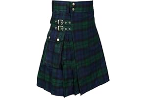 GMGM 2023 Ete Jupe pour Homme avec Poches Vintage Kilt Mode Streetwear Mini Jupe Rock Vêtements Jupe plissée Nouveau Homme Classique Rétro Jupe médiévale