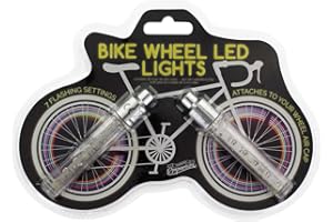 Bike Wheel LED Lights - Set of Two Colourful Easy Install Air Cap Cover Lights, 7 Flashing Settings, Bicycle Decoration Safey and Warning at Night, Gift for Cyclists | Paladone