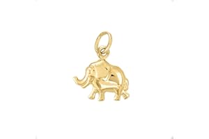 FORME DI LUCCHETTA Lucchetta 18ct Good Luck Charm Elephant, 18 carats Yellow Gold Pendant - Gold Pendants Charms for Bracelets Necklaces (up to 4mm) Made in Italy Jewellery for Girls Children