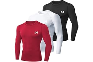 MEETYOO Men's Compression Shirt, Long Sleeve Fitness Shirt, Breathable Sports Shirt for Running, Jogging, Sports, Gym