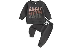 XIXIMAON Toddler Baby Girls Clothes 2 Pieces Jogger Set Pink Sassy Girls Suit Long Sleeve Sweatshirt Top Drawstring Pants Set Tracksuit Set