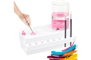 Luziyun Pinselreinigungsstation Pinselreiniger Wasserfarbe Pinsel ReinigungsgeräT Paint Brush Rinser, KüNstlerbedarf BüRstenspüLer FüR Acryl, Aquarell Und Auf Wasserbasis Pinsel Reinigungsstation