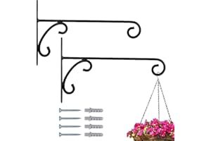MARRAKESCH Marrakech Juego de 2 ganchos de pared forjados a mano, color negro, 25 cm de largo, ganchos vintage para atornillar para cestas colgantes y plantas colgantes, soporte para dispositivos Tarmo para