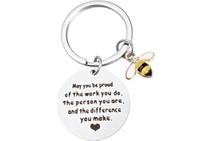 AUXSOUL Bee Keyring Bee Gifts for Women Men Daughter Son Honey Bee Gifts Colleague Leaving Gifts Keyring Goodbye Farewell Gift Bee Lover Gift Graduation Gifts for Family Friends