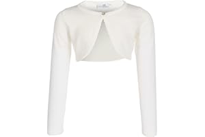 Happy Girls by Eisend Mädchen Bolero Strickjacke Taufe Kommunion Jacke aus Strick Ivory mit Glitzer