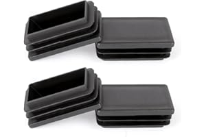 OSDUE 50 * 30mm Rectangle Bouchons à lamelles,4 PCS Bouchons de Couverture Cache Tube en Plastique PE Bouchon Pied de Chaise Embout de Bouchon en Plastique pour Chaises Canapés Tables,Noir