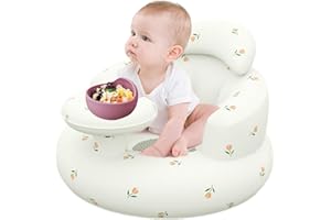 GWTDTOAD Baby Aufblasbarer Sitz Für Babys 3-36 Monate, Säugling Rückenstütze Sofa Mit Tablett, Aufblasbarer Baby-Stuhl Mit Eingebauter Luftpumpe, Baby Dusche Stuhl Baby-Bodensitze Zum Aufsitzen
