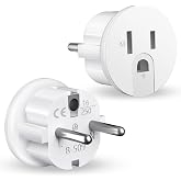 Obllemn American to European Plug Adapter, 2 Pieces American Plug to Spanish Adapter, E-nchufe USA Daptador Travel Plug for E