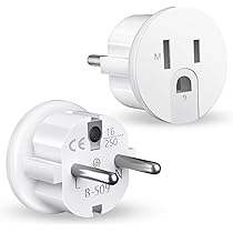 2 Stück US To EU Adapter - Reiseadapter Von USA Nach Deutschland