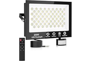Litglobe Security Lights Outdoor Motion Sensor,200W 20000LM PIR Security Light with Remote Control,6500K Cool White Motion Sensor Lights Outdoor,IP66 Waterproof LED Floodlight for Garden Yard Garage