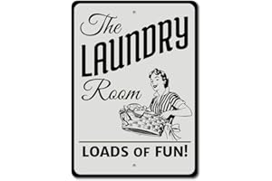 MR.SIGN Laundry Room Loads of Fun Póster de Pared Metal Creativo Placa Decorativa Cartel de Chapa Placas Vintage Decoración Pared Arte Muestra para Bar Club Café
