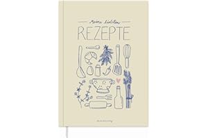 ‎EINE DER GUTEN Eine der Guten Rezeptbuch A5 - Meine liebsten Rezepte - zum Selberschreiben, blanko DIY Kochbuch & Backbuch, FSC Papier, Softcover, Gelb Blau Rosa