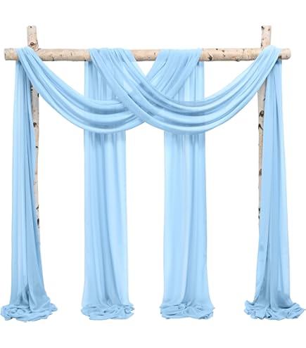 Cortinas De Arco De Boda, 2 Paneles De Tela De Gasa De 6 Yardas Y 20