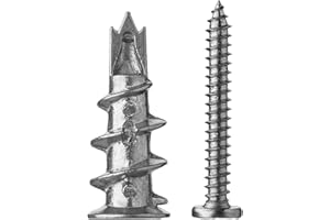 SHOPEXA DIY Shopexa 50pk Plasterboard Fixings, Heavy Duty Plasterboard Wall Plug Anchors with Screws|Self Drilling Rawl Plugs for Stronger Grip & Lasting Quality for Wall Hanging Stuff