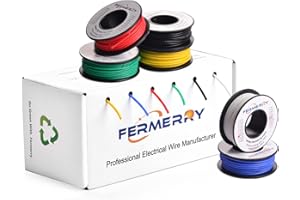 20 AWG Cable sólido Bobinas Kit PVC 0.5mm² 25 pies cada uno 6 colores 7.62 metros Fermerry