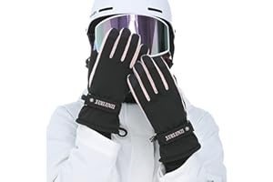 ACXILEXY Guanti Caldi Invernali Donna, Fodera di pile, Sportivi Touchscreen Caldo Antiscivolo Caldi Impermeabili Antivento, Arrampicata Guanti Ciclismo Corsa Sci Guida