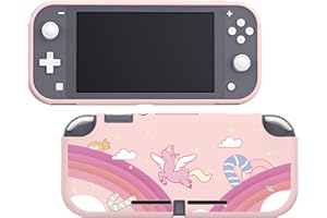eXtremeRate PlayVital Cover per Nintendo Switch Lite,Custodia Protettiva Copertura TPU Morbido Carino per Nintendo Switch Lite Console,Unicorno Arcobaleno