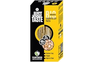 ‎JUST TASTE BE DIFFERENT JUST TASTE - Bio Kichererbsen-Soja Fettuccine/Linguine - 43g Protein - Kichererbsen Nudeln Ideal für Sportler - Low Carb - High Protein, 250g (6er Pack)