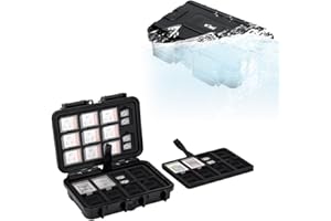 KIWIFOTOS Custodia per schede di memoria SD e micro SD, impermeabile con 114 slot porta carte per 22 SD, 76 MicroSD e 16 schede CFexpress di tipo B, portafoglio con schiuma EVA per protezione