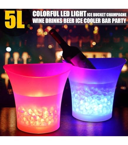 Seau à Glaçons LED InnovaGoods – Enceinte Bluetooth Rechargeable – 7 Couleurs – 5 Modes – Idéal Fête