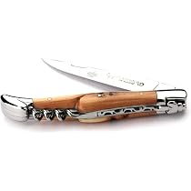 Laguiole En Aubrac Taschenmesser Mit Korkenzieher – 12 Cm Griff Aus Rinderknochen, 10 Cm Klinge Aus Sandvik-Stahl