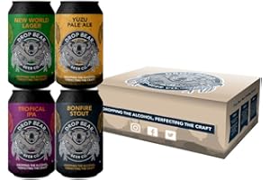 Drop Bear Beer Co. Alcohol Free Beer - Mixed Case: Lager, Pale Ale, IPA, Stout - Case of 4 x 330ml, 0.5% cans | Vegan, Gluten Free | Non Alcoholic Gifts & Hampers