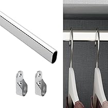 2 Pezzi Supporto Per Tubo Armadio Barra Supporto Guardaroba Binario Sospeso Asta Presa Staffa Di Supporto Terminale Flangia Supporto 19/22/25mm Diametro - Foto 8