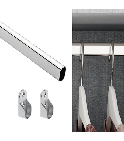 Tringle à Vêtements En Bois - Longueur Réglable 50-150 Cm, Solide Et Facile à Installer