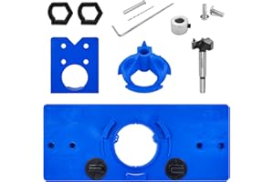QUVBKZ Szablon do wiercenia zawiasów z rozstawem otworów 46/48/52 mm, wiertło Forstnera Ø 35 mm wiertło do drewna otwornica i zawias Boring Jig Ø 35 mm, pomoc w wierceniu, szablon do zawiasów garnkowych