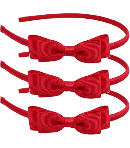 Lot De 2 Bandeaux Cheveux Rouges En Velours - Accessoire Tendance école, Fête, Red Nose Day, Pour Filles, Look Rétro Et Flashy
