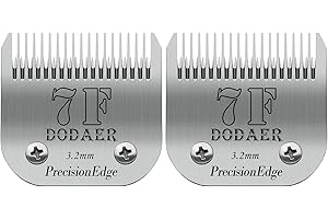 AUDOC 2 Pack 7F Detachable Pet Dog Grooming Ceramic Blades,Compatible with Heiniger,Andis,Oster A5,Wahl KM-10 Series,Size 7F Blade 1/8-Inch 3.2MM Cut Length