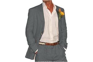 Tiavllya Sommer Leinen Anzüge Herren Zweiteilige Anzüge Set Casual Retro Hochzeit Smokings Party Strandanzug