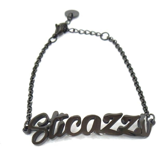 Donipreziosi Bracciale Sticazzi in Acciaio Inox con Chiusura a Moschettone - Lunghezza 17 cm + 3 cm - Braccialetto Uomo Donna Unisex