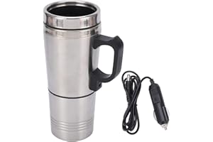TKSE Car Kettle, 12V Car Travel Kettle Stainless Steel Car Heating Electric Kettle Coffee Tea Thermos Water Heating Cup (150ML to 350ML)