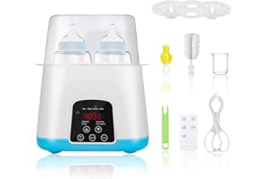 UNBRA Chauffe-biberon, chauffe-biberon multifonctionnel Chefhandy et chauffe-aliments avec écran LCD, contrôle précis de la température, réchauffeur rapide pour le lait pour bébé, formule (Blue)