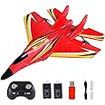 Colcolo RC Plane Foam Lightweight Sturdy with Gyro Aircraft Toy Remote Control Airplane for Beginner Boys Kids Adults Birthday Gift, Red 2 battery