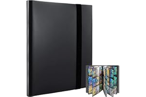 OUOQI Sammelkarten Album,9 Album,Kartenhalter 360 Fächer mit Seitenöffnung,Kartenhalter für Karten,Sammelmappe Karten,Sammelkarten Album,für aller Arten von Karten, Fotos, Visitenkarten (A)