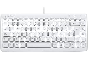 Perixx Periboard-407 Mini Teclado Usb (Español) - Teclas Tipo Chiclet - Color Piano Blanco