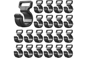 DULSPUE 20 abrazaderas de plástico en C para toldos de camping, soporte negro para fijar la pantalla de la cubierta de la tienda de campaña plástico para Tienda, Negro