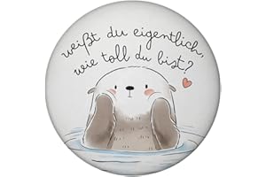 ‎SPEECHEESE Otter Magnet rund rund mit Spruch Weißt du eigentlich wie toll du bist Kawaii-Design süßes Herz-Symbol Liebe Freundschaft Perfekt für Freunde
