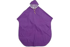 Vorcool Men's Women's Cycling Poncho Rain Cape with Hood Windproof Waterproof Mobility Scooter Cover Outdoor Camping Mat with Transparent Cap (Purple)