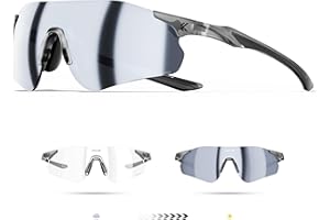 KAPVOE K108 Occhiali da Sole Fotocromatici per Corsa Uomini Donne Unisex Occhiali Sportivi Trasparenti Protezione UV400 Montatura TR90 Per MTB e Ciclismo Outdoor