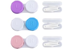 ATBUSS 3-Piece Contact Lens Applicator, 3-Piece Contact Lens Case, Contact Lens Removal Tool, Contact Lens Applicator, Storage Container for Soaking Contact Lenses