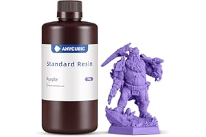 ANYCUBIC 3D Drucker Resin, UV 405nm Standard Rapid Photopolymer Resin, mit Hoher Genauigkeit und Schneller Aushärtung und Hervorragender Fließfähigkeit für den LCD DLP 3D Printer (Lila,1000g)