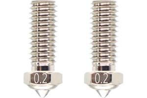 R QIDI TECHNOLOGY 3D Printer Copper Plated Extruder Nozzles 0.2 mm M6 for X-SMART3/X-PLUS3/X-MAX3, 2 Pcs