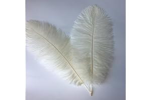 Sowder 10 Plumas de Avestruz 35-40 cm para Centro de Mesa de Boda decoración del hogar (Marfil)