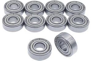 ExcInter 10Pcs ZZ696 6 * 15 * 5mm Deep Groove Ball Bearings Miniature Sealed High-speed Low-noise High-precision Corrosion Resistant Stainless Steel