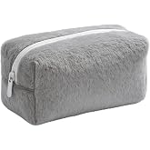 Peluş Yumuşacık Makyaj &Ccedil;antası - Kozmetik Organizeri (Gri)